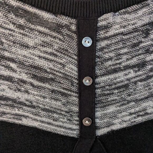 Christopher & Banks Sweater Women's sz S Black White Striped Nautical Normcore - Picture 4 of 9